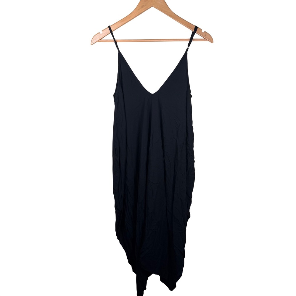 Indah Jumpsuit Women M Black Revolve All In One Harem Boho Drape V-Neck Strappy - Picture 6 of 7